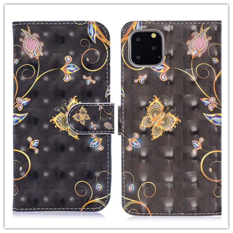 For iPhone 11 3D Painting Pattern Coloured Drawing Horizontal Flip PU Leather Case with Holder & Card Slots & Wallet(Black Butterfly) For iPhone 11 3D Painting Pattern Coloured Drawing Horizontal Flip PU Leather Case with Holder & Card Slots & Wallet(Black Butterfly)
