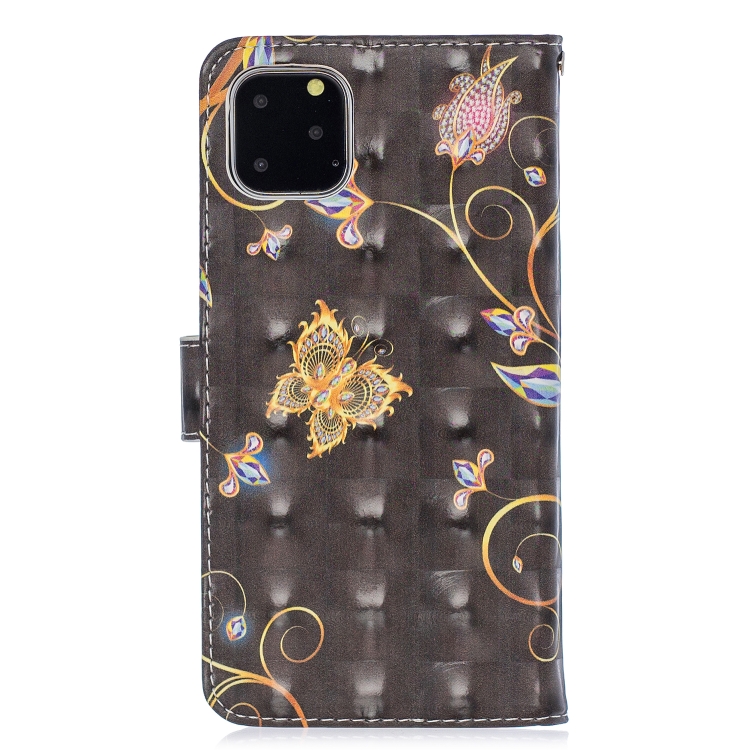 For iPhone 11 3D Painting Pattern Coloured Drawing Horizontal Flip PU Leather Case with Holder & Card Slots & Wallet(Black Butterfly) For iPhone 11 3D Painting Pattern Coloured Drawing Horizontal Flip PU Leather Case with Holder & Card Slots & Wallet(Black Butterfly)
