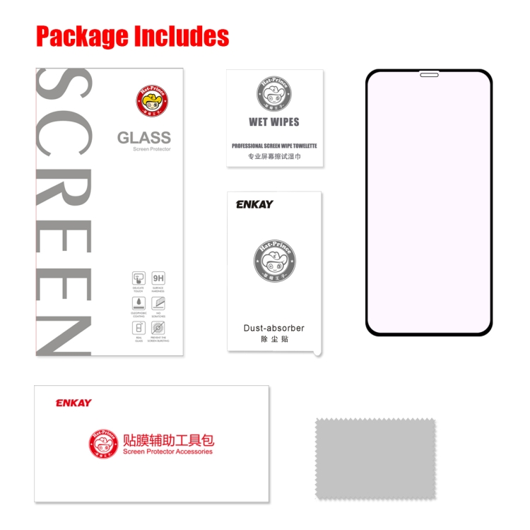 For iPhone 11 / XR / XR ENKAY Hat-prince Full Glue 0.26mm 9H 2.5D Anti-Blue-Ray Tempered Glass Full Coverage Film For iPhone 11 / XR / XR ENKAY Hat-prince Full Glue 0.26mm 9H 2.5D Anti-Blue-Ray Tempered Glass Full Coverage Film