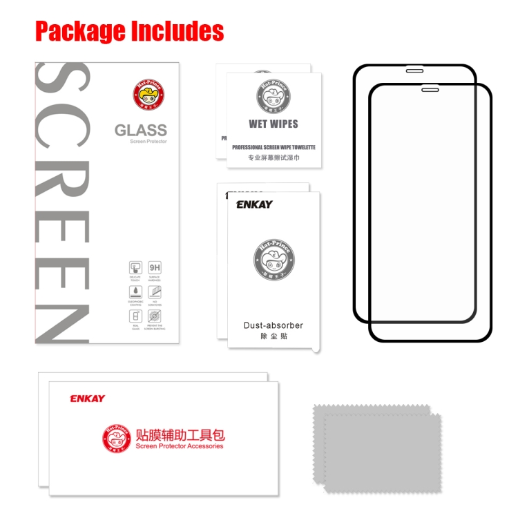 For iPhone 11 Pro Max / XS Max 2PCS ENKAY Hat-prince Full Glue 0.26mm 9H 2.5D Tempered Glass Full Coverage Film For iPhone 11 Pro Max / XS Max 2PCS ENKAY Hat-prince Full Glue 0.26mm 9H 2.5D Tempered Glass Full Coverage Film