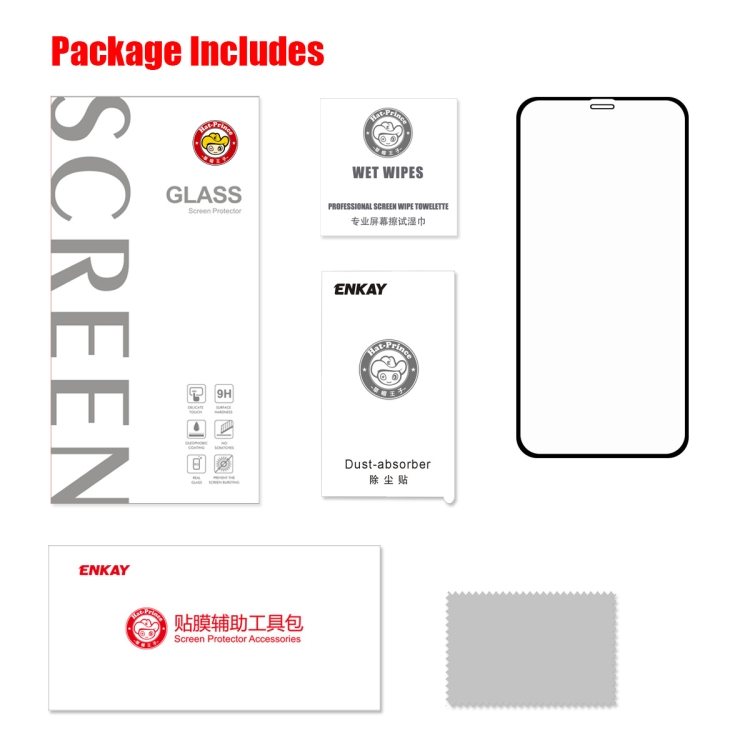 For iPhone 11 Pro Max / XS Max ENKAY Hat-prince Full Glue 0.26mm 9H 2.5D Tempered Glass Full Coverage Film For iPhone 11 Pro Max / XS Max ENKAY Hat-prince Full Glue 0.26mm 9H 2.5D Tempered Glass Full Coverage Film