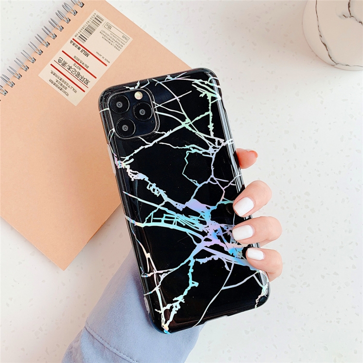 For iPhone 11 Pro TPU Glossy laser Marble IMD Colorful Mobile Phone Case(Black) For iPhone 11 Pro TPU Glossy laser Marble IMD Colorful Mobile Phone Case(Black)