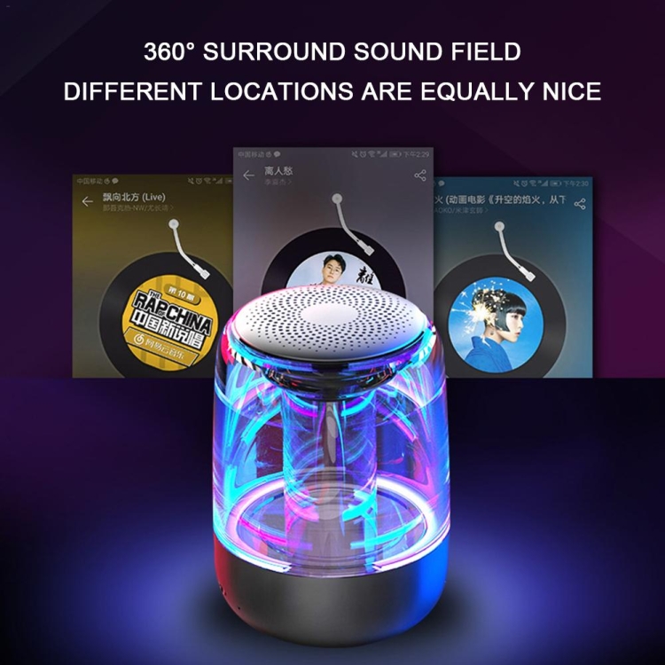C7 Bluetooth 5.0 Speaker Transparent LED Luminous Subwoofer TWS 6D Surround HIFI Stereo Cool Audio(White) C7 Bluetooth 5.0 Speaker Transparent LED Luminous Subwoofer TWS 6D Surround HIFI Stereo Cool Audio(White)