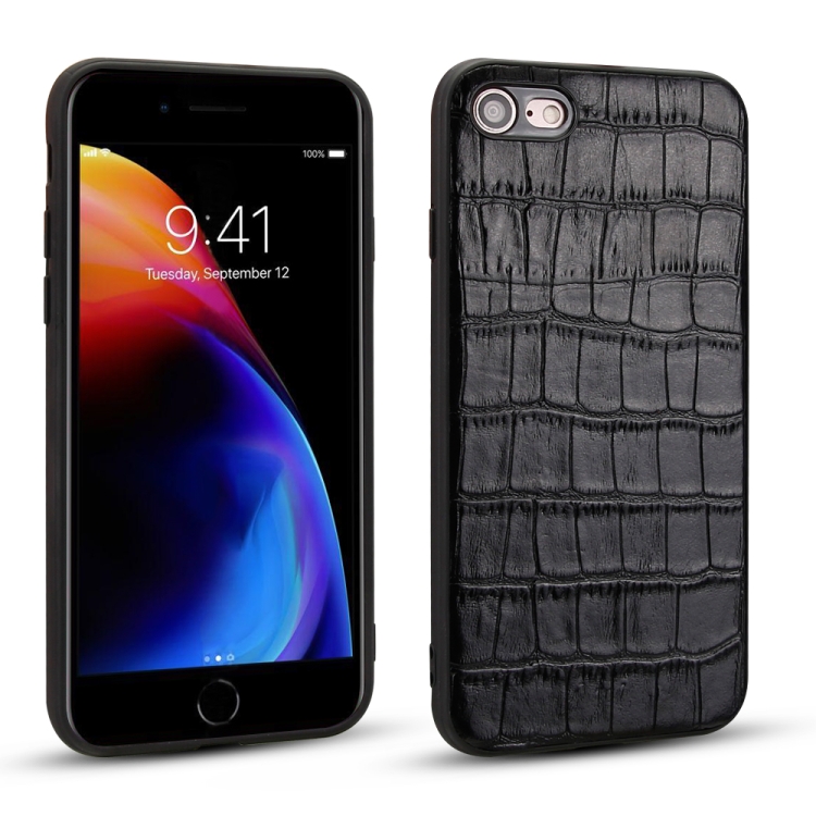 For iPhone SE 2022 / SE 2020 / 8 / 7 Crocodile Pattern TPU Shatter-resistant Mobile Phone Case(Black) For iPhone SE 2022 / SE 2020 / 8 / 7 Crocodile Pattern TPU Shatter-resistant Mobile Phone Case(Black)