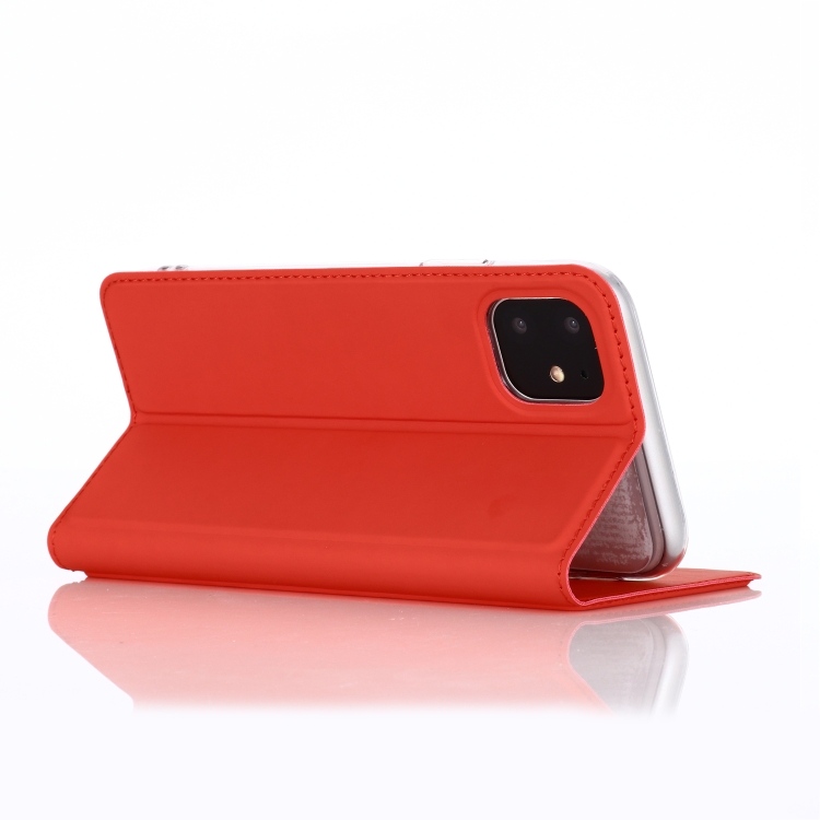 For iPhone 11 Ultra-thin Voltage Plain Magnetic Suction Card TPU+PU Mobile Phone Jacket with Chuck and Bracket(Rose Gold) For iPhone 11 Ultra-thin Voltage Plain Magnetic Suction Card TPU+PU Mobile Phone Jacket with Chuck and Bracket(Rose Gold)