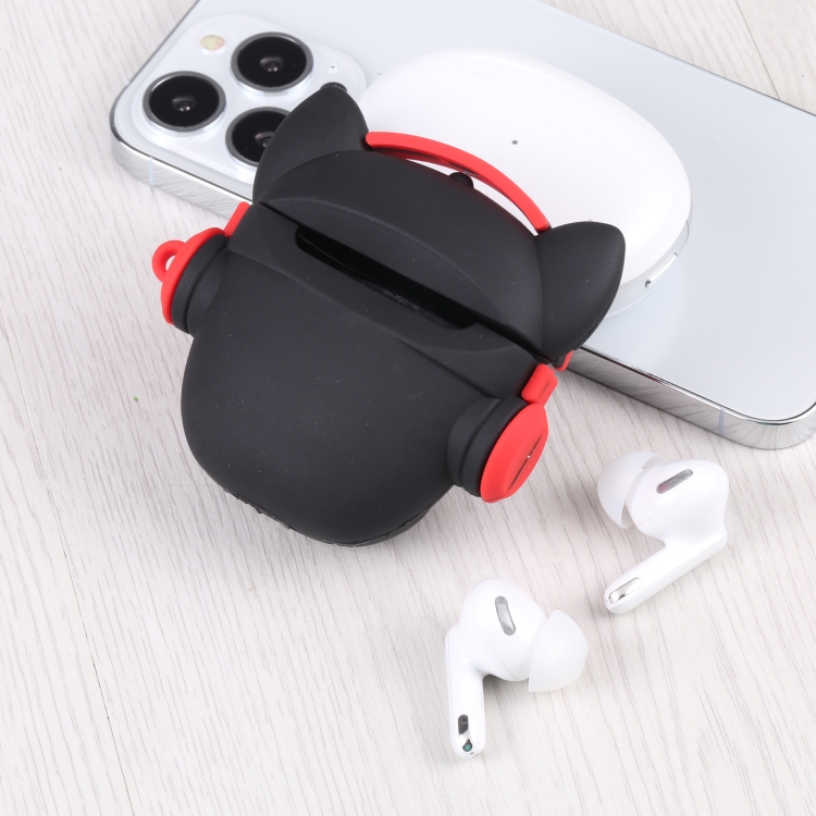 Pour Apple Airpods 1/2 génération Universal Angel Devil Bluetooth casque de protection  casque (noir)