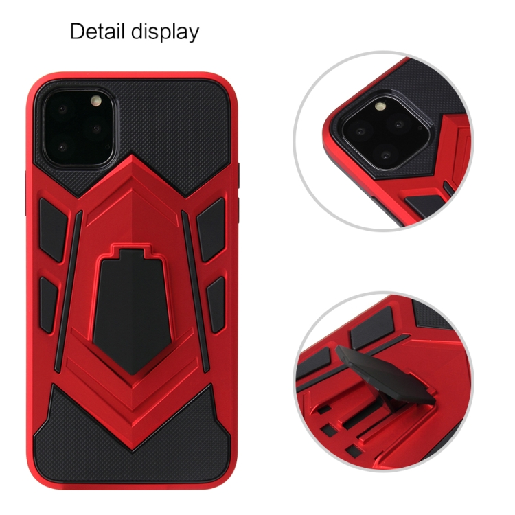 For iPhone 11 Shockproof TPU + PC Protective Case with Holder(Silver) For iPhone 11 Shockproof TPU + PC Protective Case with Holder(Silver)