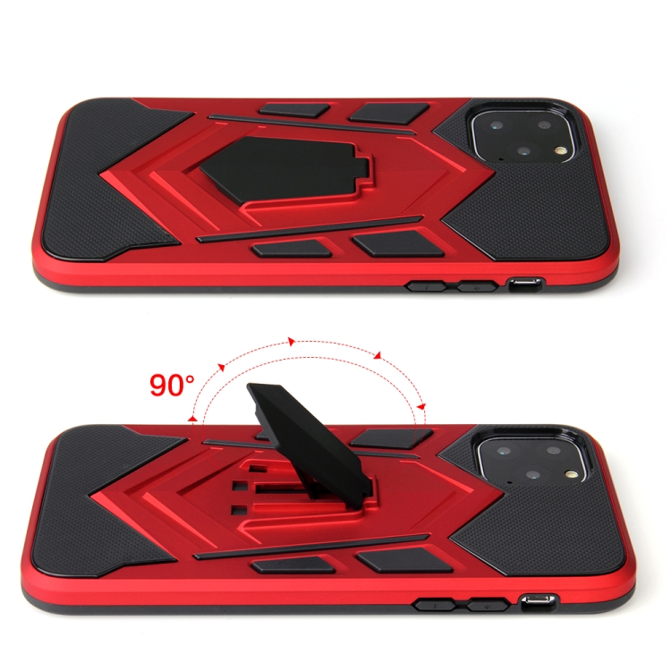 For iPhone 11 Shockproof TPU + PC Protective Case with Holder(Silver) For iPhone 11 Shockproof TPU + PC Protective Case with Holder(Silver)