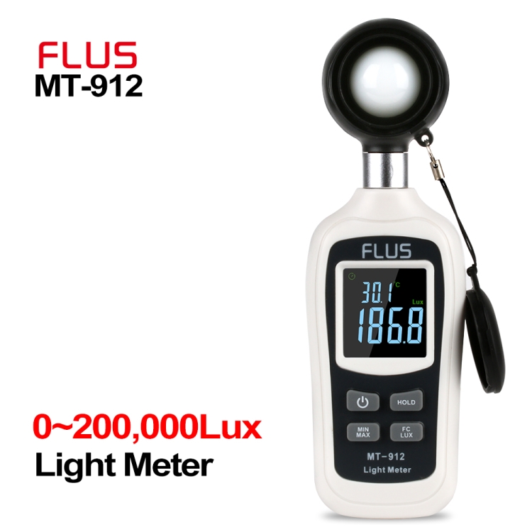 FLUS MT-912 Digital Light Luxmeter Meter Temperature 0-20000 Lux ...