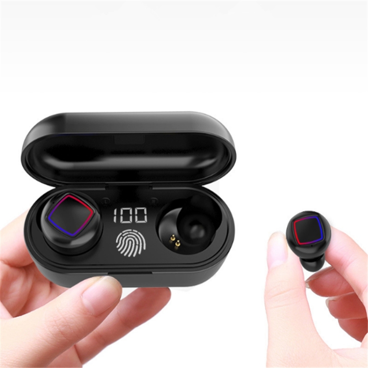 TWS Fingerprint Touch Bluetooth Headset LED Battery Display With Charging Bin(Black) TWS Fingerprint Touch Bluetooth Headset LED Battery Display With Charging Bin(Black)