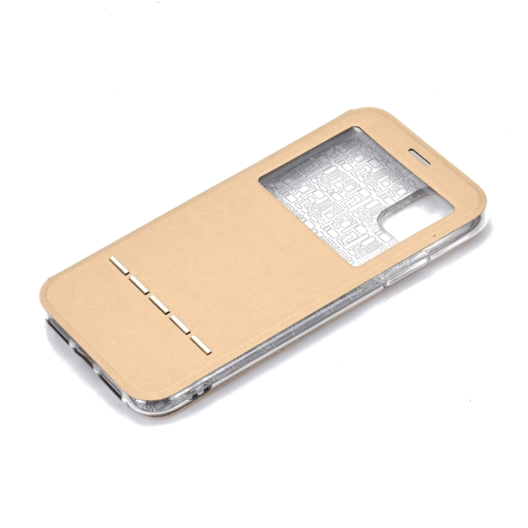 For iPhone 11 Matte Texture Horizontal Flip Bracket Mobile Phone Holster Window with Caller ID and Metal Button Slide To Unlock(Rose Gold) For iPhone 11 Matte Texture Horizontal Flip Bracket Mobile Phone Holster Window with Caller ID and Metal Button Slide To Unlock(Rose Gold)