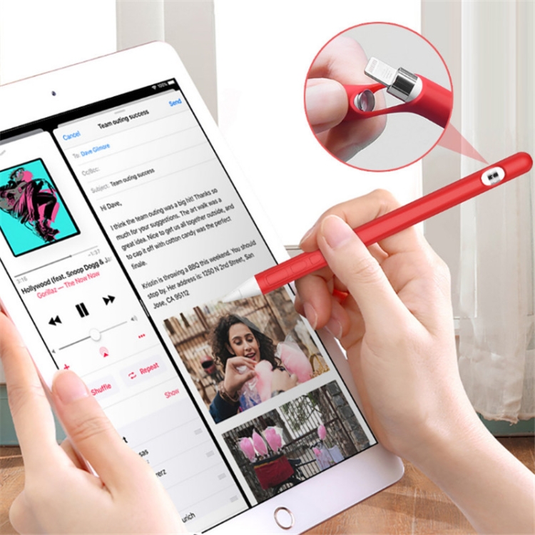 Suitable For Apple Pencil1 Generation StylusTouch Pen Silicone Protective Cover Pen Cap(Red) Suitable For Apple Pencil1 Generation StylusTouch Pen Silicone Protective Cover Pen Cap(Red)