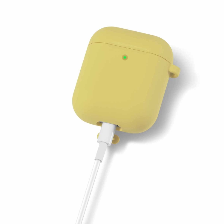 ENKAY Hat-Prince for Apple AirPods 1 / 2 Wireless Earphone Silicone Soft Protective Case with Carabiner and A Pair of Earplug(Yellow) ENKAY Hat-Prince for Apple AirPods 1 / 2 Wireless Earphone Silicone Soft Protective Case with Carabiner and A Pair of Earplug(Yellow)