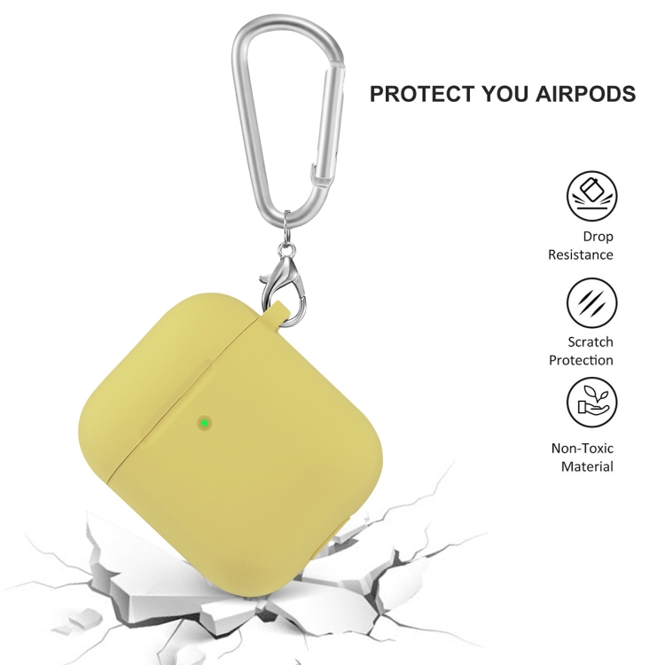 ENKAY Hat-Prince for Apple AirPods 1 / 2 Wireless Earphone Silicone Soft Protective Case with Carabiner and A Pair of Earplug(Yellow) ENKAY Hat-Prince for Apple AirPods 1 / 2 Wireless Earphone Silicone Soft Protective Case with Carabiner and A Pair of Earplug(Yellow)