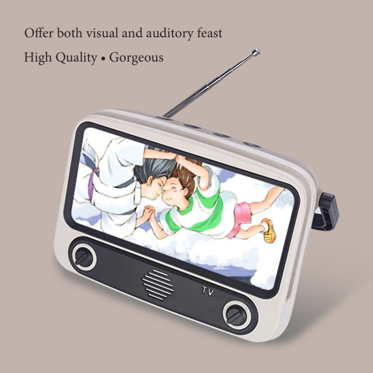 TV300 5W Retro TV Model Wireless Bluetooth Speaker with Holder, Support TF/USB/AUX/FM(Sky Blue) TV300 5W Retro TV Model Wireless Bluetooth Speaker with Holder, Support TF/USB/AUX/FM(Sky Blue)