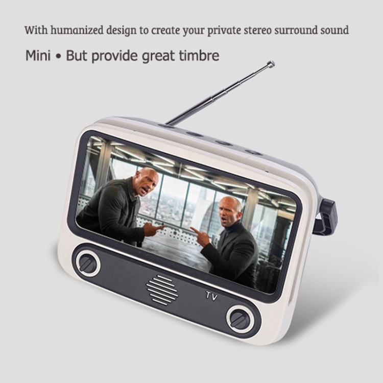 TV300 5W Retro TV Model Wireless Bluetooth Speaker with Holder, Support TF/USB/AUX/FM(Sky Blue) TV300 5W Retro TV Model Wireless Bluetooth Speaker with Holder, Support TF/USB/AUX/FM(Sky Blue)