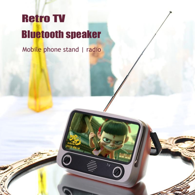 TV300 5W Retro TV Model Wireless Bluetooth Speaker with Holder, Support TF/USB/AUX/FM(Sky Blue) TV300 5W Retro TV Model Wireless Bluetooth Speaker with Holder, Support TF/USB/AUX/FM(Sky Blue)