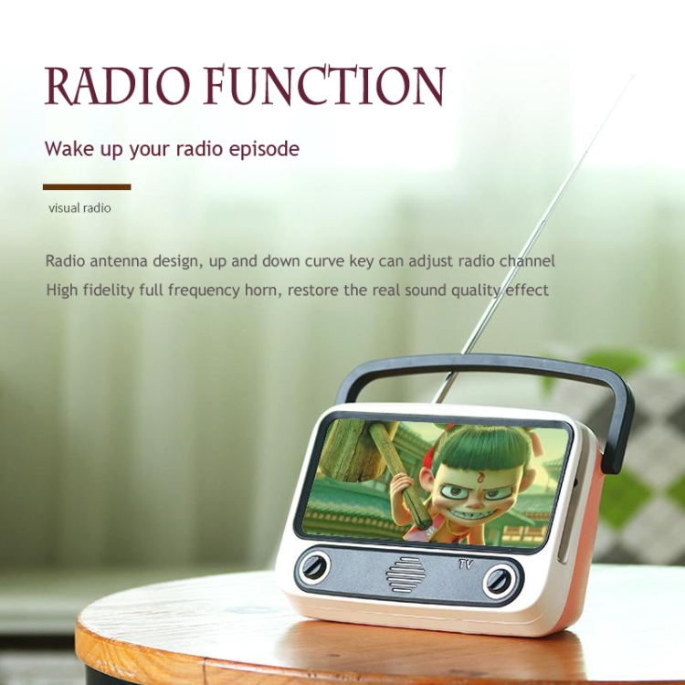 TV300 5W Retro TV Model Wireless Bluetooth Speaker with Holder, Support TF/USB/AUX/FM(Sky Blue) TV300 5W Retro TV Model Wireless Bluetooth Speaker with Holder, Support TF/USB/AUX/FM(Sky Blue)