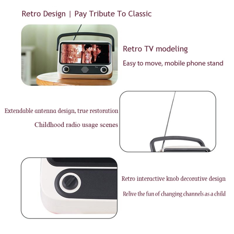 TV300 5W Retro TV Model Wireless Bluetooth Speaker with Holder, Support TF/USB/AUX/FM(Sky Blue) TV300 5W Retro TV Model Wireless Bluetooth Speaker with Holder, Support TF/USB/AUX/FM(Sky Blue)