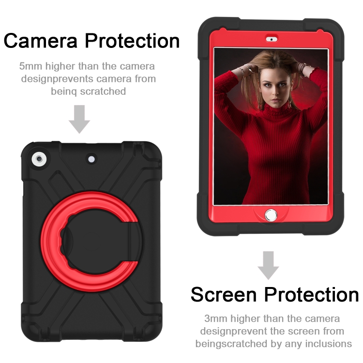 For iPad 10.2 EVA + PC Flat Protective Shell with 360 ° Rotating Bracket(Black+Red) For iPad 10.2 EVA + PC Flat Protective Shell with 360 ° Rotating Bracket(Black+Red)