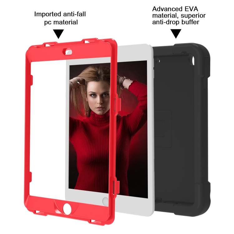 For iPad 10.2 EVA + PC Flat Protective Shell with 360 ° Rotating Bracket(Black+Red) For iPad 10.2 EVA + PC Flat Protective Shell with 360 ° Rotating Bracket(Black+Red)
