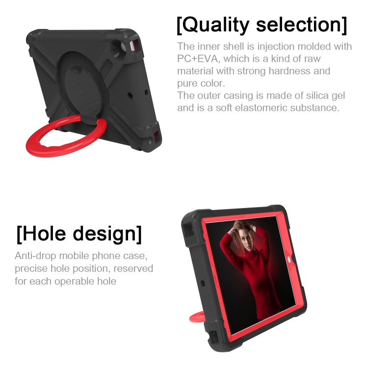 For iPad 10.2 EVA + PC Flat Protective Shell with 360 ° Rotating Bracket(Black+Red) For iPad 10.2 EVA + PC Flat Protective Shell with 360 ° Rotating Bracket(Black+Red)
