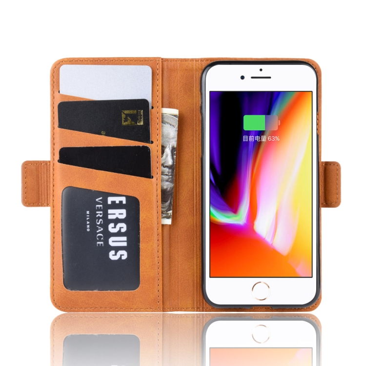 For iPhone SE 2022 / SE 2020 / 8 / 7 Double Buckle Crazy Horse Business Mobile Phone Holster with Card Wallet Bracket Function(Yellow) For iPhone SE 2022 / SE 2020 / 8 / 7 Double Buckle Crazy Horse Business Mobile Phone Holster with Card Wallet Bracket Function(Yellow)
