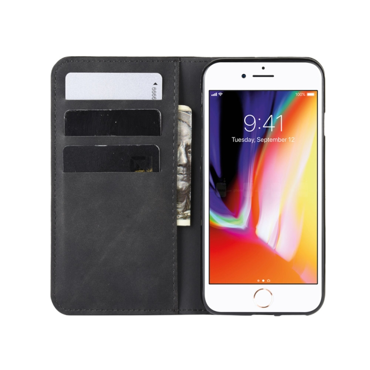 For iPhone SE 2022 / SE 2020 / 8 / 7 Retro-skin Business Magnetic Suction Leather Case with Purse-Bracket-Chuck(Black) For iPhone SE 2022 / SE 2020 / 8 / 7 Retro-skin Business Magnetic Suction Leather Case with Purse-Bracket-Chuck(Black)