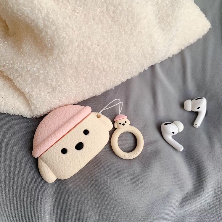 For Apple AirPods Pro Teddy Dog Bluetooth Headphone Protective Case(Off-White) For Apple AirPods Pro Teddy Dog Bluetooth Headphone Protective Case(Off-White)