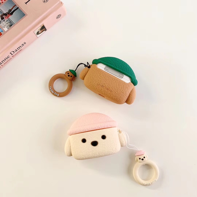 For Apple AirPods Pro Teddy Dog Bluetooth Headphone Protective Case(Off-White) For Apple AirPods Pro Teddy Dog Bluetooth Headphone Protective Case(Off-White)