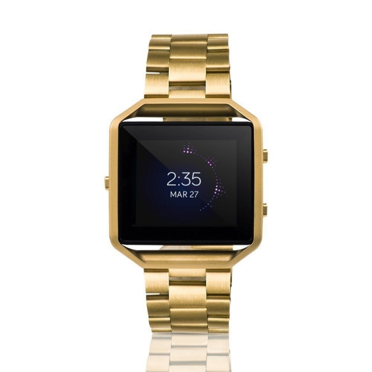 Pour Fitbit Blaze Metal Frame Butterfly Buckle Trois perles Bands