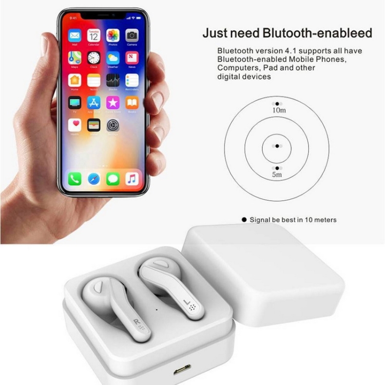 T88 Mini Touch Control Hifi Wireless Bluetooth Earphones TWS Wireless Earbuds with Charger Box(White) T88 Mini Touch Control Hifi Wireless Bluetooth Earphones TWS Wireless Earbuds with Charger Box(White)