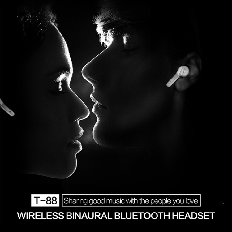 T88 Mini Touch Control Hifi Wireless Bluetooth Earphones TWS Wireless Earbuds with Charger Box(White) T88 Mini Touch Control Hifi Wireless Bluetooth Earphones TWS Wireless Earbuds with Charger Box(White)