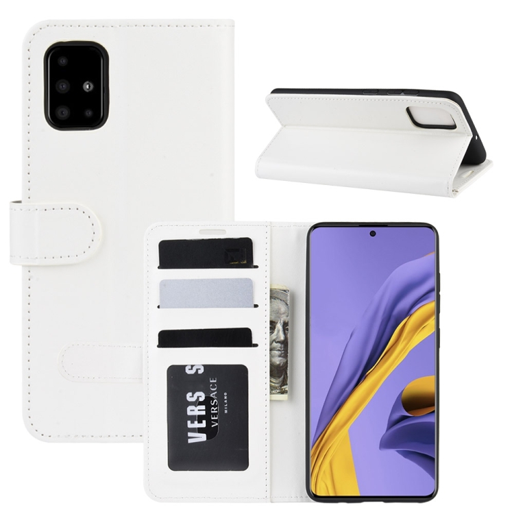 For Galaxy A51 (4G) R64 Texture Single Horizontal Flip Protective Case with Holder & Card Slots & Wallet& Photo Frame(White) For Galaxy A51 (4G) R64 Texture Single Horizontal Flip Protective Case with Holder & Card Slots & Wallet& Photo Frame(White)
