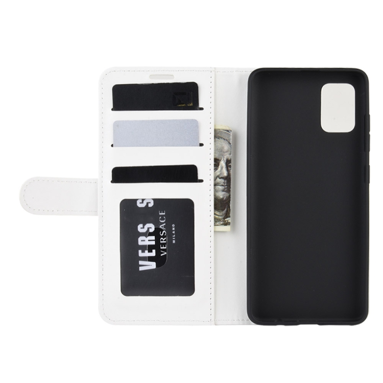 For Galaxy A51 (4G) R64 Texture Single Horizontal Flip Protective Case with Holder & Card Slots & Wallet& Photo Frame(White) For Galaxy A51 (4G) R64 Texture Single Horizontal Flip Protective Case with Holder & Card Slots & Wallet& Photo Frame(White)