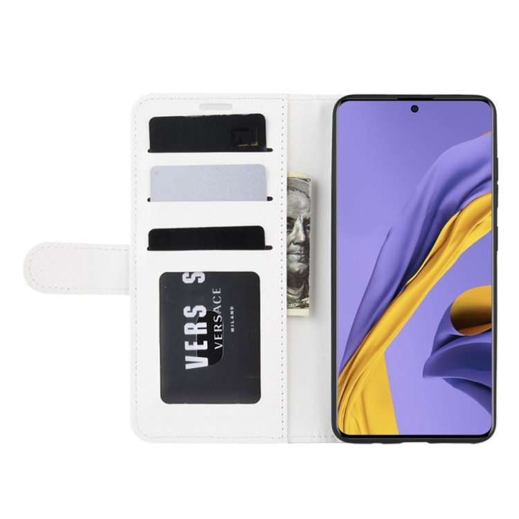 For Galaxy A51 (4G) R64 Texture Single Horizontal Flip Protective Case with Holder & Card Slots & Wallet& Photo Frame(White) For Galaxy A51 (4G) R64 Texture Single Horizontal Flip Protective Case with Holder & Card Slots & Wallet& Photo Frame(White)