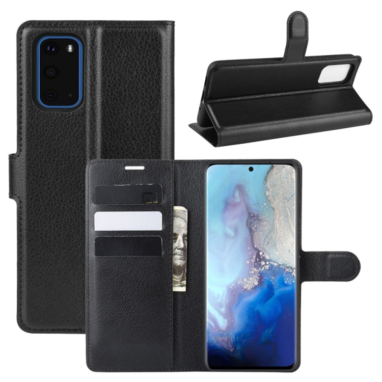 For Galaxy S20 Litchi Texture Horizontal Flip Protective Case with Holder & Card Slots & Wallet(Black) For Galaxy S20 Litchi Texture Horizontal Flip Protective Case with Holder & Card Slots & Wallet(Black)