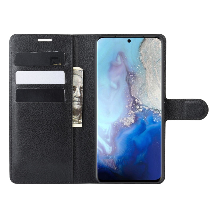 For Galaxy S20 Litchi Texture Horizontal Flip Protective Case with Holder & Card Slots & Wallet(Black) For Galaxy S20 Litchi Texture Horizontal Flip Protective Case with Holder & Card Slots & Wallet(Black)