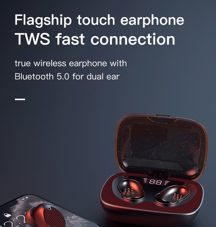 ES02 Bluetooth 5.0+EDR In-ear Stereo Bluetooth Earphone With Digital Display Charging Bin(Patch Version) ES02 Bluetooth 5.0+EDR In-ear Stereo Bluetooth Earphone With Digital Display Charging Bin(Patch Version)