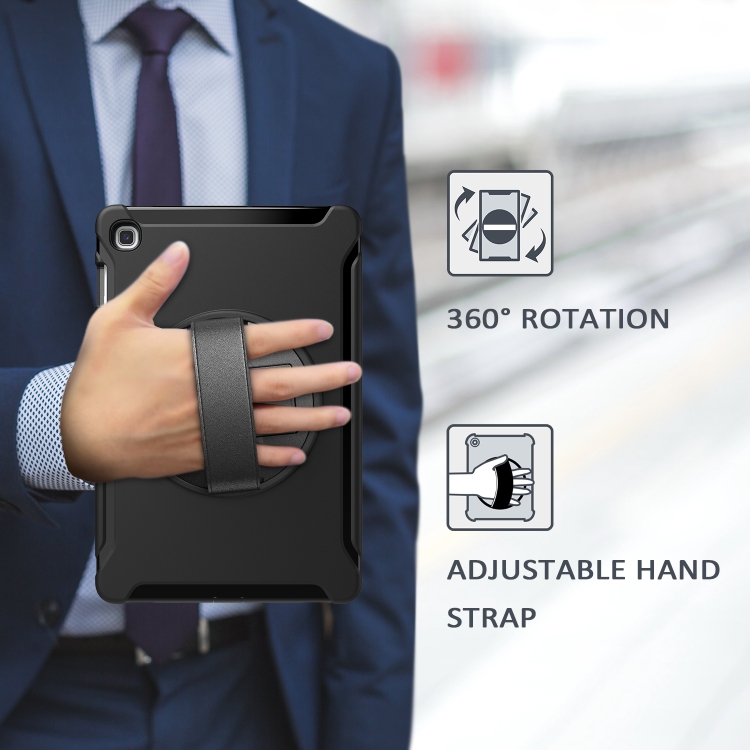 For iPad 10.2 2019 360 Degree Rotation PC + Silicone Protective Case with Holder & Hand-strap(Black) For iPad 10.2 2019 360 Degree Rotation PC + Silicone Protective Case with Holder & Hand-strap(Black)