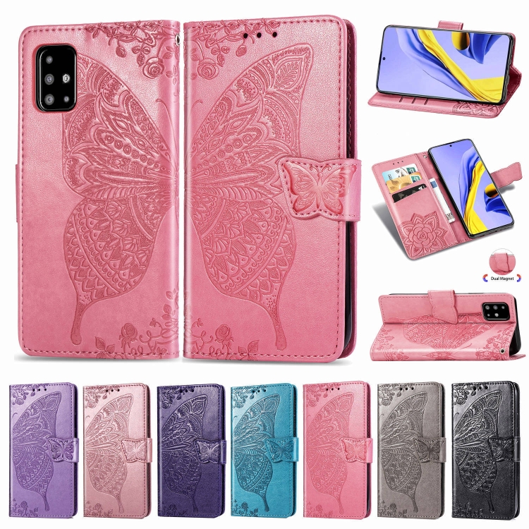 For Galaxy A71 Butterfly Love Flower Embossed Horizontal Flip Leather Case with Bracket / Card Slot / Wallet / Lanyard(Dark Purple) For Galaxy A71 Butterfly Love Flower Embossed Horizontal Flip Leather Case with Bracket / Card Slot / Wallet / Lanyard(Dark Purple)