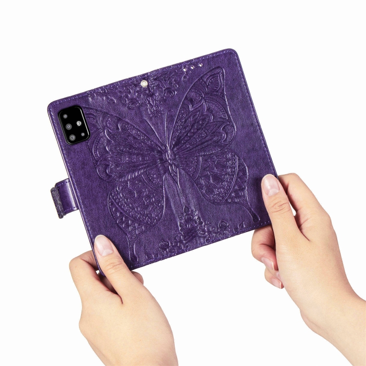 For Galaxy A71 Butterfly Love Flower Embossed Horizontal Flip Leather Case with Bracket / Card Slot / Wallet / Lanyard(Dark Purple) For Galaxy A71 Butterfly Love Flower Embossed Horizontal Flip Leather Case with Bracket / Card Slot / Wallet / Lanyard(Dark Purple)