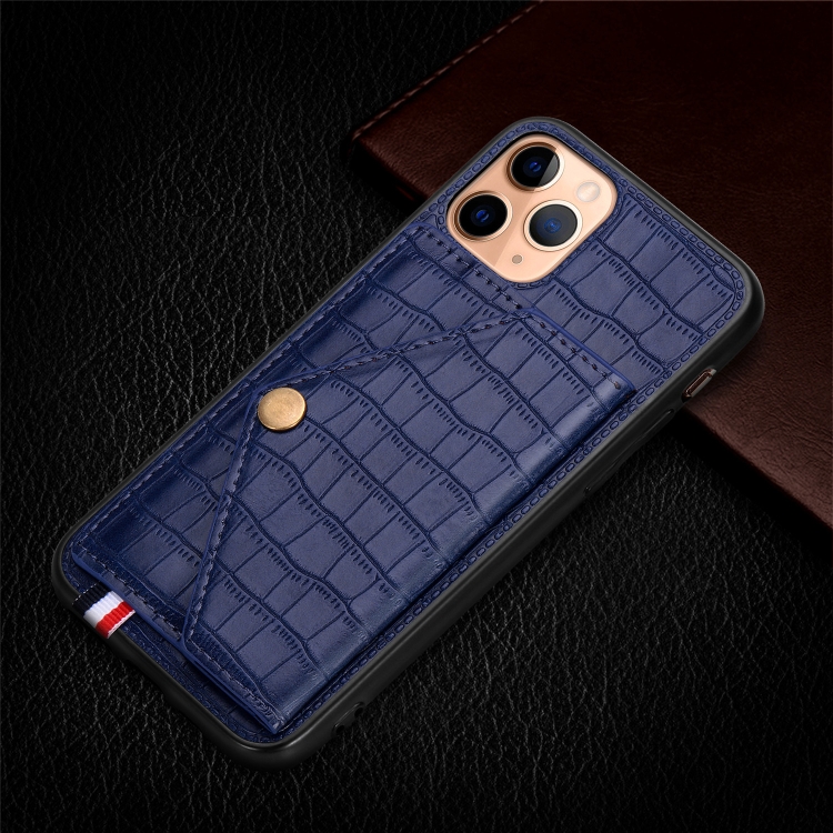 For iPhone 11 Pro Max Crocodile Pattern PU+TPU+PVC Shatter-resistant Mobile Phone Case with Magnetic Invisible Holder & Holder & Card Slots(Sapphire Blue) For iPhone 11 Pro Max Crocodile Pattern PU+TPU+PVC Shatter-resistant Mobile Phone Case with Magnetic Invisible Holder & Holder & Card Slots(Sapphire Blue)