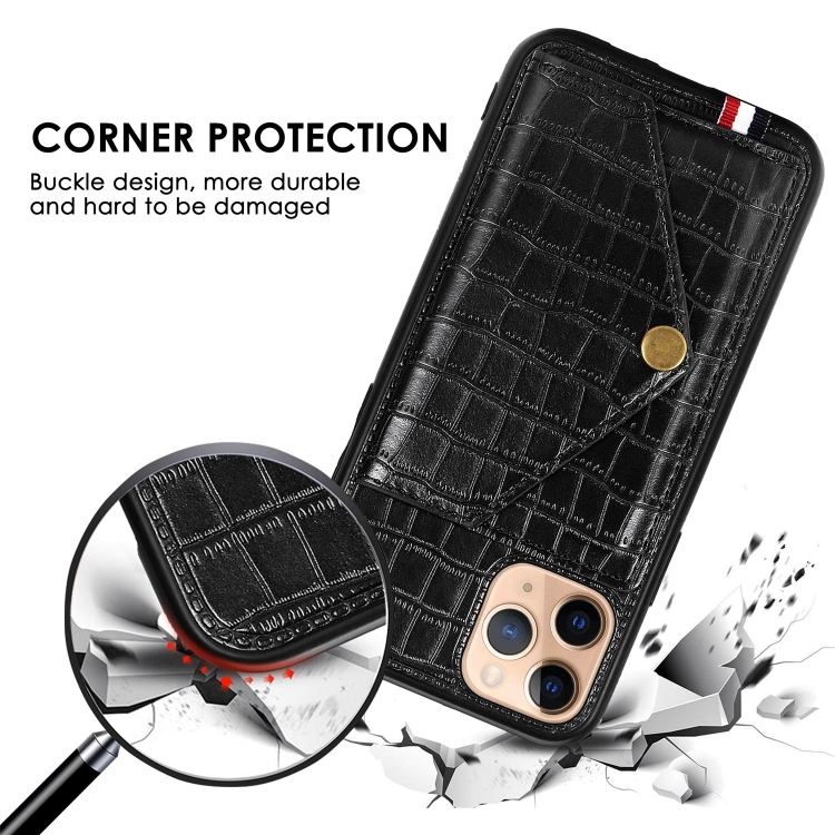For iPhone 11 Pro Max Crocodile Pattern PU+TPU+PVC Shatter-resistant Mobile Phone Case with Magnetic Invisible Holder & Holder & Card Slots(Sapphire Blue) For iPhone 11 Pro Max Crocodile Pattern PU+TPU+PVC Shatter-resistant Mobile Phone Case with Magnetic Invisible Holder & Holder & Card Slots(Sapphire Blue)