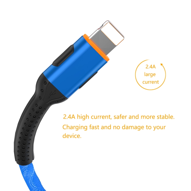ENKAY ENK-CB203 Cloth Weaving Thread USB to 8 Pin Data Transfer Charging Cable(Blue) ENKAY ENK-CB203 Cloth Weaving Thread USB to 8 Pin Data Transfer Charging Cable(Blue)