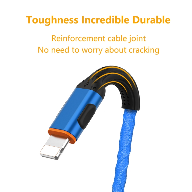 ENKAY ENK-CB203 Cloth Weaving Thread USB to 8 Pin Data Transfer Charging Cable(Blue) ENKAY ENK-CB203 Cloth Weaving Thread USB to 8 Pin Data Transfer Charging Cable(Blue)