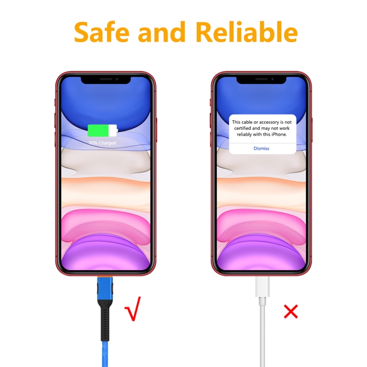 ENKAY ENK-CB203 Cloth Weaving Thread USB to 8 Pin Data Transfer Charging Cable(Blue) ENKAY ENK-CB203 Cloth Weaving Thread USB to 8 Pin Data Transfer Charging Cable(Blue)