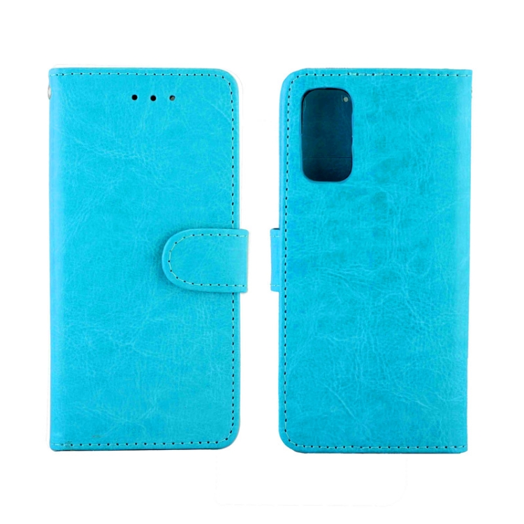 For Galaxy S20 Crazy Horse Texture Leather Horizontal Flip Protective Case with Holder & Card Slots & Wallet & Photo Frame(Baby Blue)