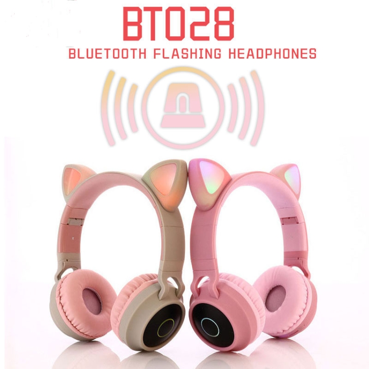 Casque d'oreille de chat sans fil Bluetooth, écouteurs lumineux, casque  d'enfant, fente pour carte SD, radio FM, pliable, pour ordinateur portable  et téléphone portable, rose