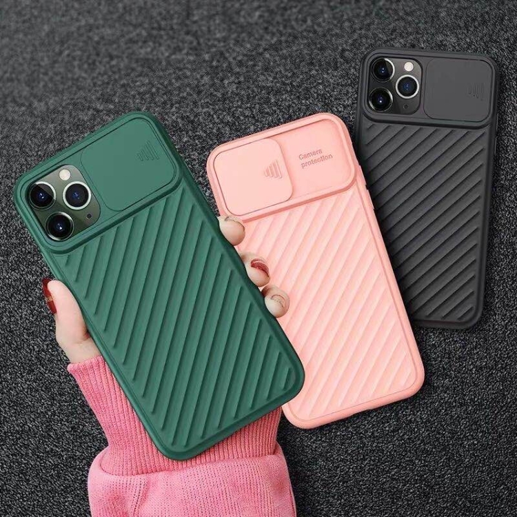 For iPhone XS Max Sliding Camera Cover Design Twill AntiSlip TPU Case(Red)